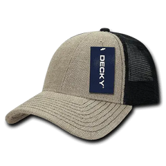Decky 1136 Low Crown Jute Trucker Cap - Natural Black - Natural Black / One Size Fits Most