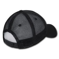 Decky 1142 Quilted Curve Trucker Cap - Black - Black / One Size Fits Most