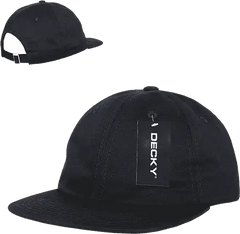 Decky 200 Relaxed Flat Bill Cotton Cap - Black - Black / One Size Fits Most