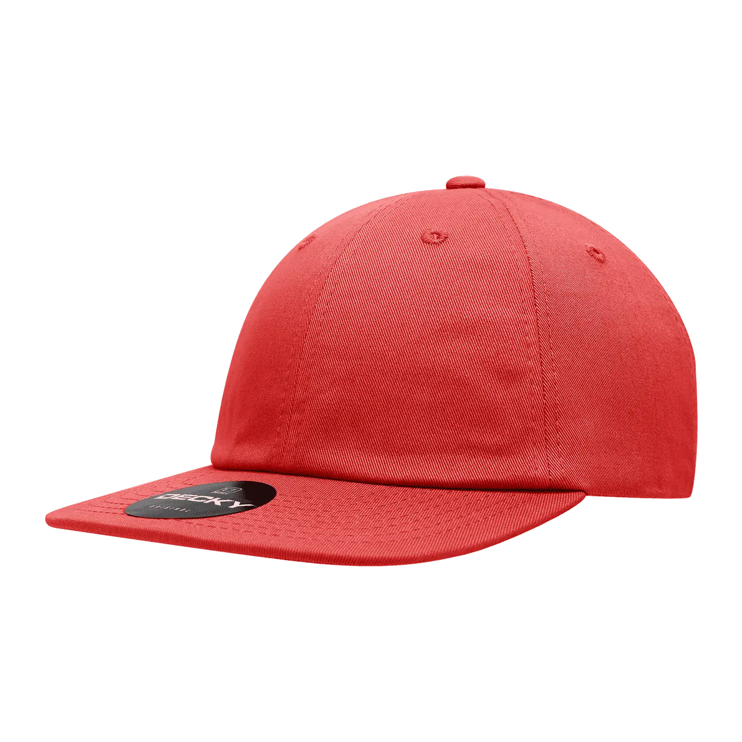 Decky 200 Relaxed Flat Bill Cotton Cap Red Red / One Size Fits Most