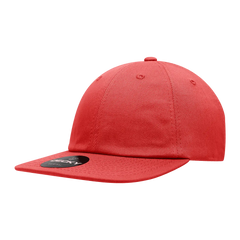 Decky 200 Relaxed Flat Bill Cotton Cap Red Red / One Size Fits Most