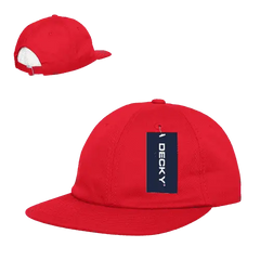 Decky 200 Relaxed Flat Bill Cotton Cap Red Red / One Size Fits Most