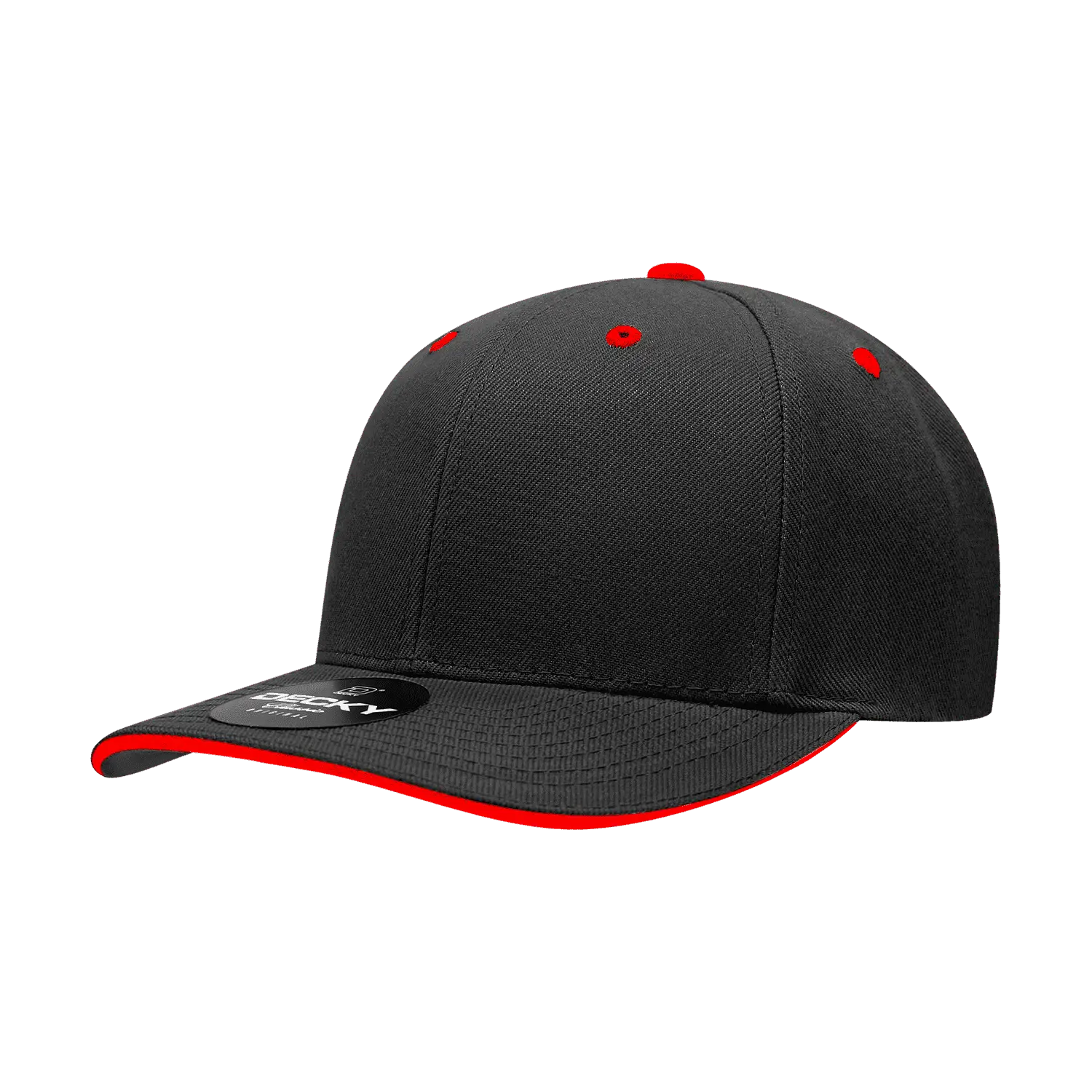 Decky 2003 Sandwich Visor Baseball Cap - Black Red - Black Red / One Size Fits Most