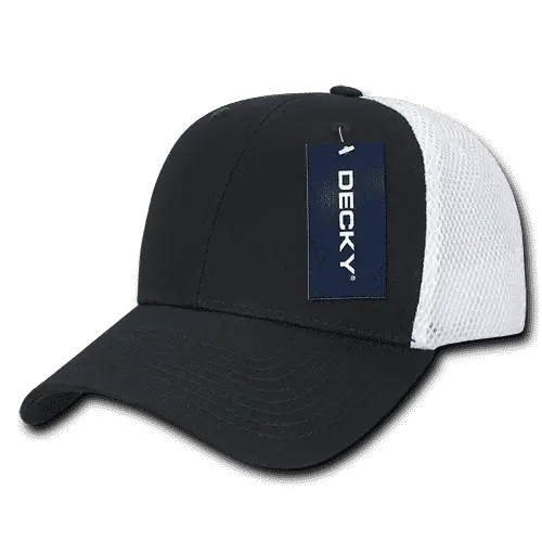 Decky 204 Low Crown Air Mesh Baseball Cap - Black White - Black White / One Size Fits Most