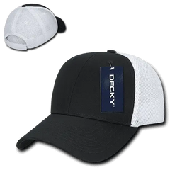 Decky 204 Low Crown Air Mesh Baseball Cap - Black White - Black White / One Size Fits Most