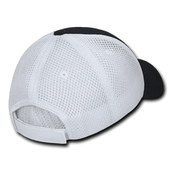 Decky 204 Low Crown Air Mesh Baseball Cap - Black White - Black White / One Size Fits Most