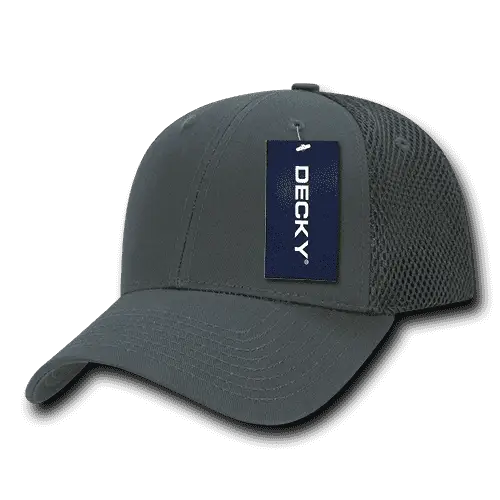 Decky 204 Low Crown Air Mesh Baseball Cap Charcoal Dark Gray / One Size Fits Most