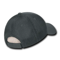 Decky 204 Low Crown Air Mesh Baseball Cap Charcoal Dark Gray / One Size Fits Most