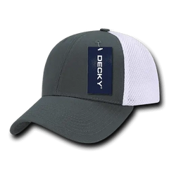 Decky 204 Low Crown Air Mesh Baseball Cap - Charcoal White - Dark Gray White / One Size Fits Most