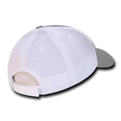Decky 204 Low Crown Air Mesh Baseball Cap - Gray White - Gray White / One Size Fits Most