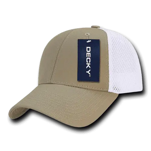 Decky 204 Low Crown Air Mesh Baseball Cap Khaki White Khaki White / One Size Fits Most