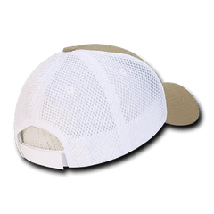 Decky 204 Low Crown Air Mesh Baseball Cap Khaki White Khaki White / One Size Fits Most