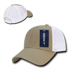 Decky 204 Low Crown Air Mesh Baseball Cap Khaki White Khaki White / One Size Fits Most