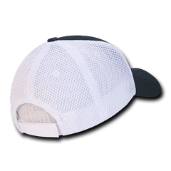 Decky 204 Low Crown Air Mesh Baseball Cap - Navy White - Navy White / One Size Fits Most
