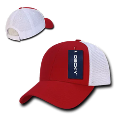 Decky 204 Low Crown Air Mesh Baseball Cap - Red White - Red White / One Size Fits Most