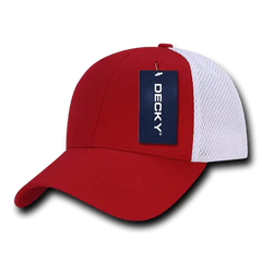 Decky 204 Low Crown Air Mesh Baseball Cap - Red White - Red White / One Size Fits Most