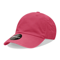 Decky 205 Relaxed Washed Cotton Cap - Hot Pink - Hot Pink / One Size Fits Most