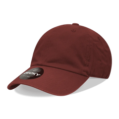 Decky 205 Relaxed Washed Cotton Cap - Maroon - Maroon / One Size Fits Most