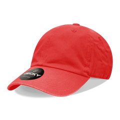 Decky 205 Relaxed Washed Cotton Cap - Red - Red / One Size Fits Most