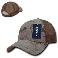 Decky 218 Structured Camo Trucker Cap - Desert Camo - Tan / One Size Fits Most