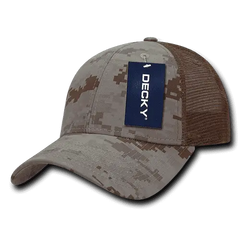Decky 218 Structured Camo Trucker Cap - Desert Camo - Tan / One Size Fits Most