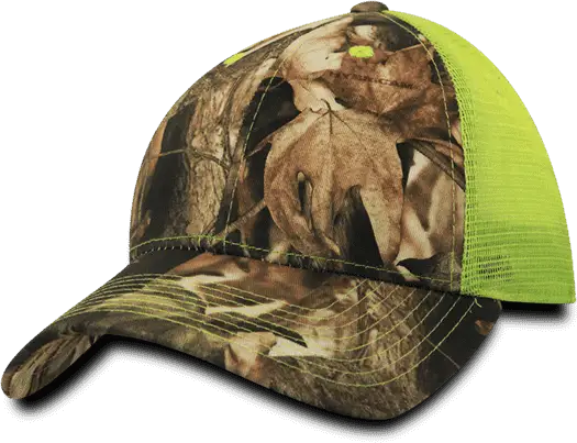 Decky 218 Structured Camo Trucker Cap GBR Camo Neon Yellow GBR Camo Yellow / One Size Fits Most