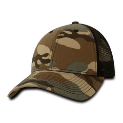 Decky 218 Structured Camo Trucker Cap - Woodland Black - Woodland Black / One Size Fits Most