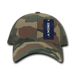 Decky 218 Structured Camo Trucker Cap - Woodland Camo - Woodland Camo / One Size Fits Most