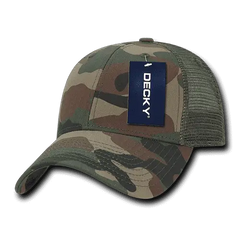Decky 218 Structured Camo Trucker Cap - Woodland Camo - Woodland Camo / One Size Fits Most