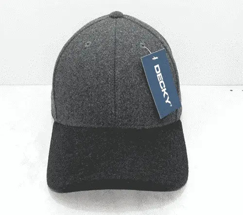 Decky 236 Low Crown Melton Caps - Charcoal Black - Dark Gray Black / One Size Fits Most
