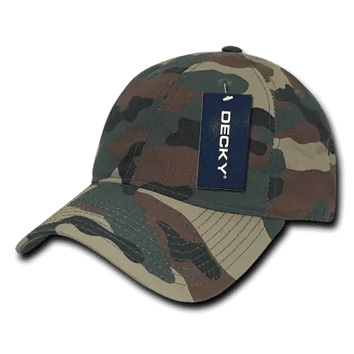 Decky 239 Low Crown Relaxed Ripstop Cap - Woodland Camo - Woodland Camo / One Size Fits Most