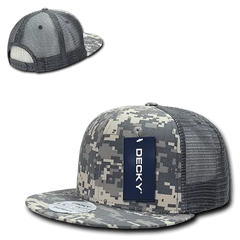 Decky 241 Ripstop Flat Bill Trucker Cap - Army Digicam - Army Digicam / One Size Fits Most