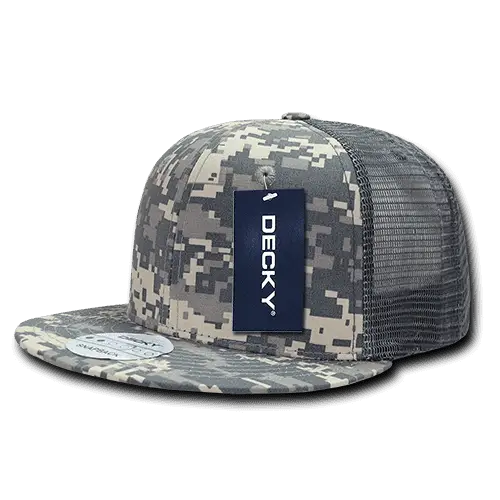 Decky 241 Ripstop Flat Bill Trucker Cap - Army Digicam - Army Digicam / One Size Fits Most