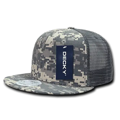 Decky 241 Ripstop Flat Bill Trucker Cap - Army Digicam - Army Digicam / One Size Fits Most