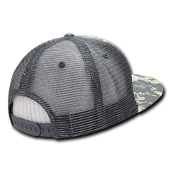 Decky 241 Ripstop Flat Bill Trucker Cap - Army Digicam - Army Digicam / One Size Fits Most