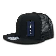 Decky 241 Ripstop Flat Bill Trucker Cap - Black - Black / One Size Fits Most