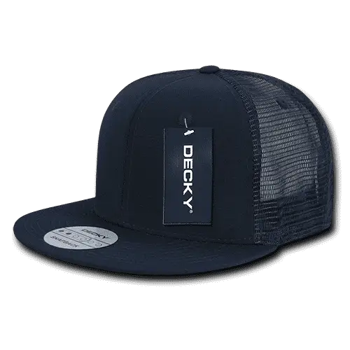 Decky 241 Ripstop Flat Bill Trucker Cap - Navy - Navy / One Size Fits Most