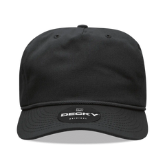 Decky 252 Classic 5 Panel with Rope - Black - Black / One Size Fits Most