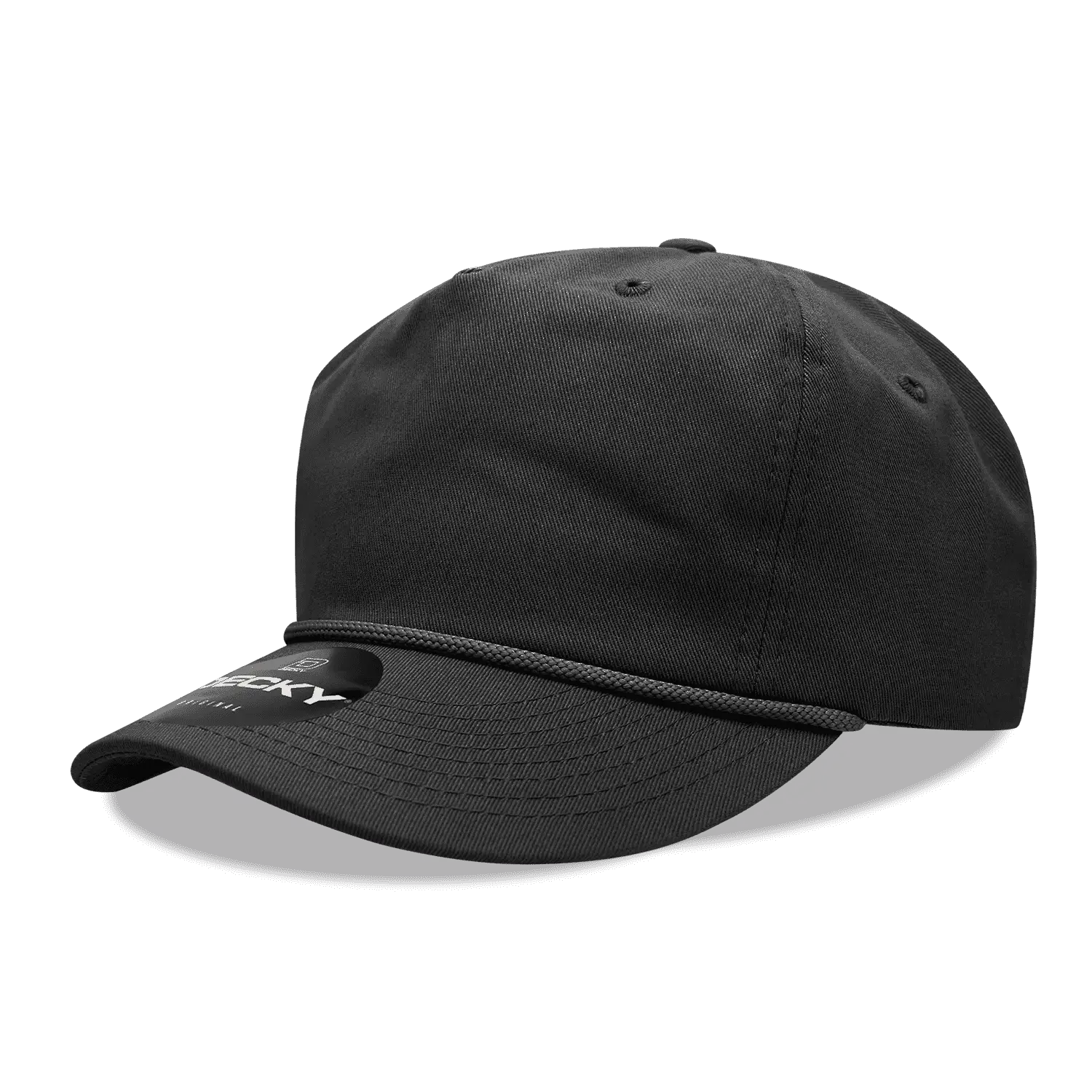 Decky 252 Classic 5 Panel with Rope - Black - Black / One Size Fits Most