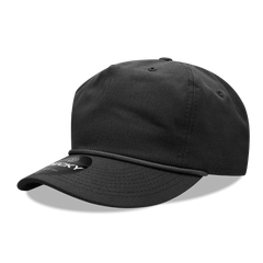 Decky 252 Classic 5 Panel with Rope - Black - Black / One Size Fits Most