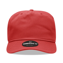 Decky 252 Classic 5 Panel with Rope - Red - Red / One Size Fits Most