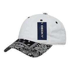 Decky 256 Bandanna Polo Cap - White Black - White Black / One Size Fits Most