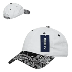 Decky 256 Bandanna Polo Cap - White Black - White Black / One Size Fits Most
