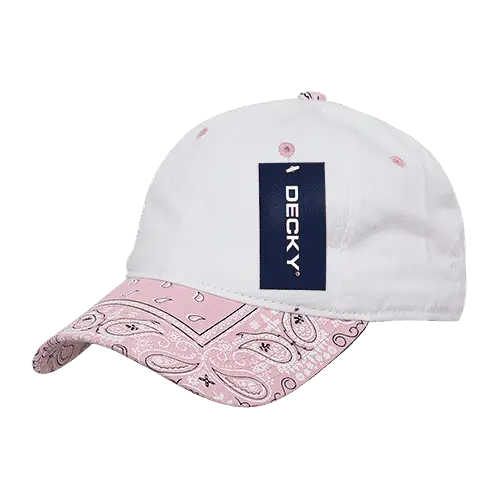 Decky 256 Bandanna Polo Cap - White Pink - White Pink / One Size Fits Most