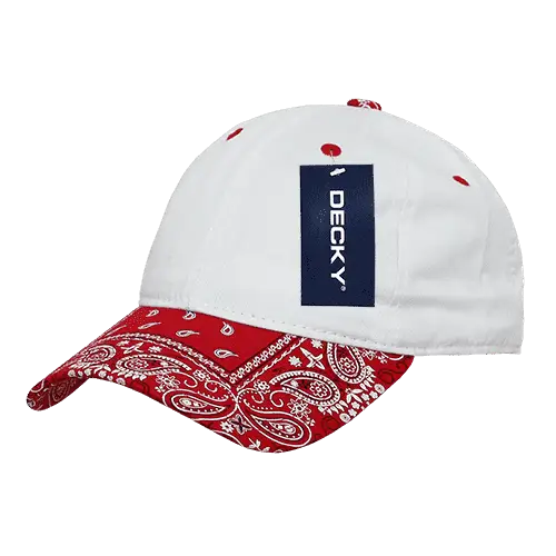Decky 256 Bandanna Polo Cap - White Red - White Red / One Size Fits Most
