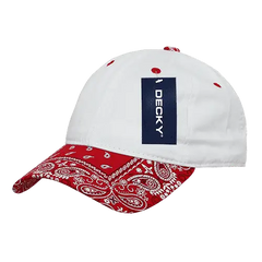 Decky 256 Bandanna Polo Cap - White Red - White Red / One Size Fits Most
