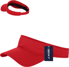 Decky 3014 Mesh Jersey Visor - Red - Red / One Size Fits Most