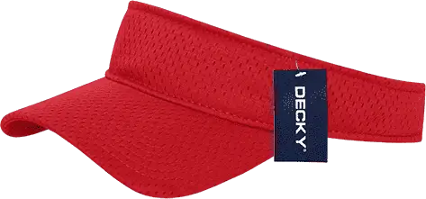 Decky 3014 Mesh Jersey Visor - Red - Red / One Size Fits Most