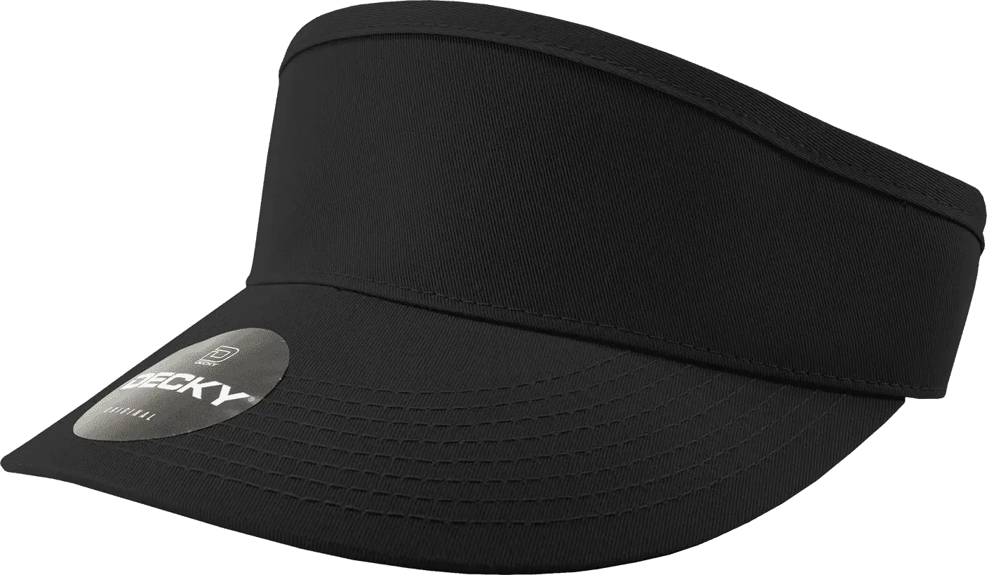 Decky 3015 High Profile Cotton Visor - Black - Black / One Size Fits Most