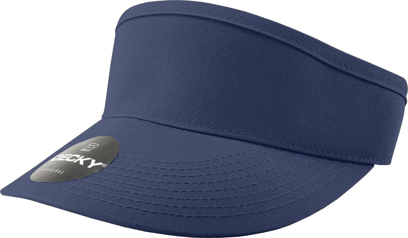 Decky 3015 High Profile Cotton Visor - Navy - Navy / One Size Fits Most